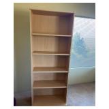 Light Wood Laminate 5-Shelf Bookcase