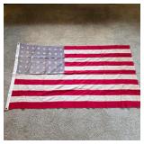 Atlas Flag Products maker’s stamp and 3 × 5-foot size marking on the vintage 48-star American flag.