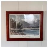 Signed Ray Ellis framed artwork, “Wrangell Narrows as seen from the M/S Yorktown Clipper,” with hand