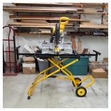 DeWalt sliding compound miter saw with rolling miter saw stand.
