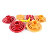 Lot # : 25 - 4x Fiestaware Place Settings in Red & Orange