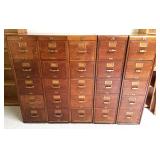 Lot # : 90 - Library Bureau Wooden Five Section File Cabinets