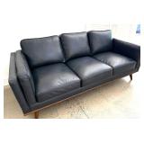 Lot # : 17 - #1 Blue Leather Sofa By Nice Link Home Furn.