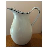 Vintage White Enamel Pitcher
