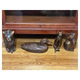 Collection of Handcrafted Wooden Animal Figurines