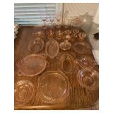 Large Collection of Pink Depression Glass