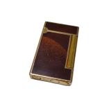 Vintage S.T. Dupont Paris 18K Gold and Reddish Brown Lacquer Lighter