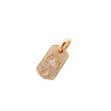 Chrome Hearts Dog Tag Cut Out Cross Diamond Pendant