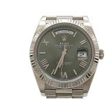 Rolex 228239 Olive Green Dial Mens Watch in 18K White Gold