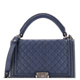 Chanel Boy Flap Bag Quilted Calfskin Blue