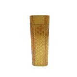 Vintage Cartier Gold Tone Patterned Metal Rectangular Lighter