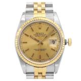 Rolex Datejust 36mm Gold Steel Mens Watch