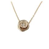 Dior Rose Flower Diamond 18K Rose Gold Large Pendant Necklace