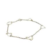 Tiffany & Co. Open Heart 5 Motif 925 Sterling Silver Chain Bracelet
