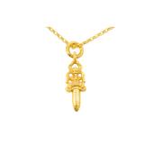 Chrome Hearts Dagger Pendant with Gold Chain