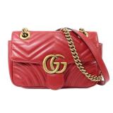 Gucci GG Marmont Red Leather Crossbody Bag