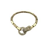 Cartier Agrafe Pave Diamond 18K Yellow Gold Bracelet