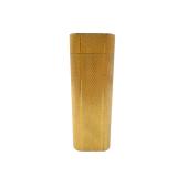 Vintage Cartier Gold Tone Textured Metal Lighter with Geometric Engraving