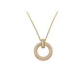 Tiffany & Co. One Circle Pave Diamond 18K Yellow Gold Pendant Necklace