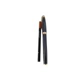 Vintage Harry Winston Black and Gold Tone Striped Ballpoint Pen