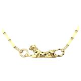 Cartier Panthere Diamond Tsavorite Black Lacquer 18K Yellow Gold Necklace