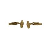 Vintage Montblanc Gold Tone Gavel Bar Cufflinks, Pair