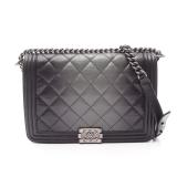 Chanel Gradient Black Gray Boy Bag A92193