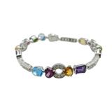 Bvlgari Allegra Multi Gemstone Diamond 18K White Gold Bracelet