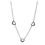 Tiffany & Co. Triple Heart 925 Sterling Silver Necklace
