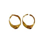 Ancient Gold Earrings with Stone Inlays
