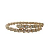 Bvlgari Serpenti Viper Diamond 18K Rose Gold Bangle Bracelet