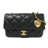 Chanel Black Sheepskin Leather Shoulder Bag