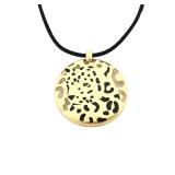 Cartier Panther Black Spotted Leopard 18K Gold & Black Rope Pendant Necklace