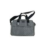 Gucci Black GG Supreme Travel Duffle Bag