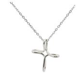 Tiffany & Co. Infinity Cross 925 Sterling Silver Pendant Necklace