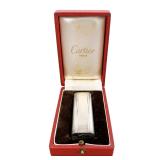 Vintage Cartier Paris Silver Tone Metal Rectangular Lighter with Box