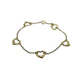 Tiffany & Co. Open Heart 5 Motif Elsa Peretti 18K Yellow Gold Bracelet