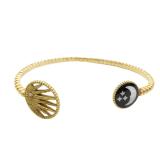 Dior Rose des Vents Sun Moon Mother-of-Pearl Onyx Diamond 18K Gold Open Cuff Bracelet