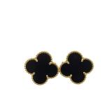 Van Cleef & Arpels Magic Alhambra Black Onyx 18K Yellow Gold Earrings