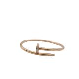 Cartier Juste Un Clou Diamond Pave 18K Rose Gold Bracelet Bangle Size 17