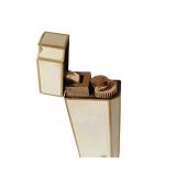 Vintage Cartier White and Gold Tone Metal Rectangular Lighter