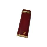 Vintage Cartier Red Lacquer and Gold Tone Metal Rectangular Lighter
