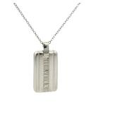 Tiffany & Co. Atlas Tag 925 Sterling Silver Medallion Pendant Necklace