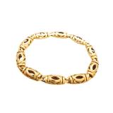 Cartier Double C Link Wide Chunky Unique Link 18K Yellow Gold Bracelet