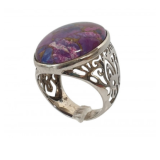 Purple Copper Turquoise & Sterling Ring