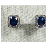 EFFY Sterling And 18K Black Onyx Earrings