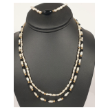 14K Gold Baroque Freshwater Cultured Pearl Necklace Duo & Bracelet