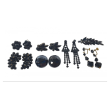 Vintage Jet, Black Glass Jewelry Earrings & Brooch