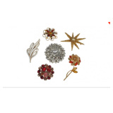 Vintage Mid-Century Brooch Lot with Coro & Capri Pieces