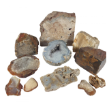 Collection of Agate, Geode, Chalcedony & Petrified Wood Mineral Specim